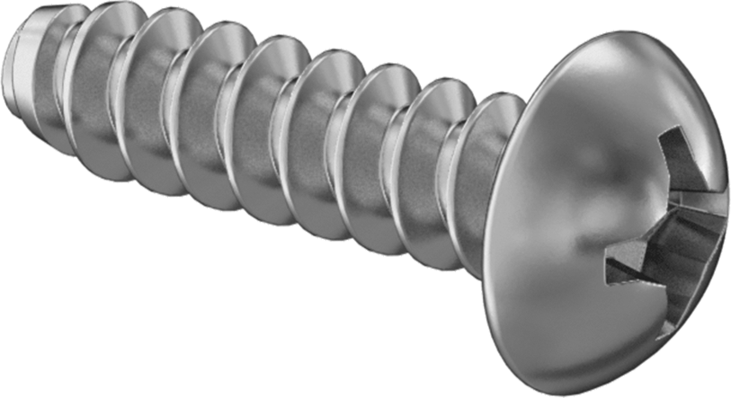 Çinko Kaplı Çelik Yuvarlak Başlı Künt Vidalar, Sac Metal için, Numara 6 Boyut, 1/2" Uzunluk