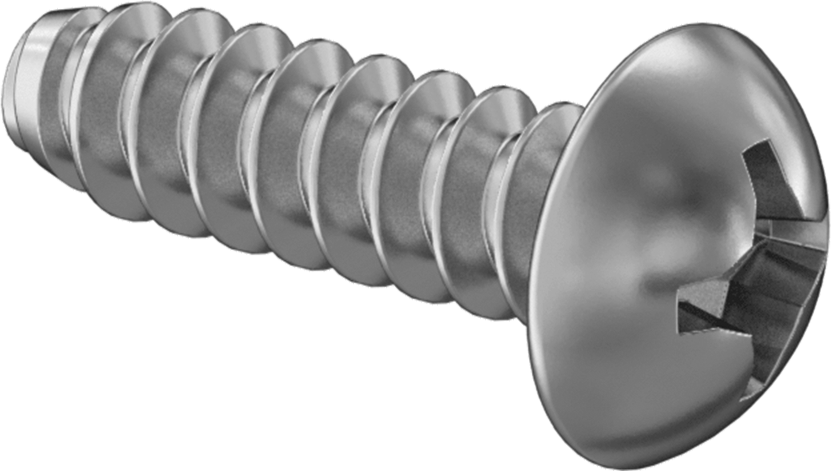 Çinko Kaplı Çelik Yuvarlak Başlı Künt Vidalar, Sac Metal için, 10 Numaralı Boyut, 5/8" Uzunluk