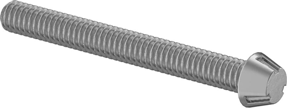 Kurcalamaya Dayanıklı Üç Yivli Yuvarlak Başlı Vidalar, 8-32 Diş Boyutu, 1-1/2" Uzunluk