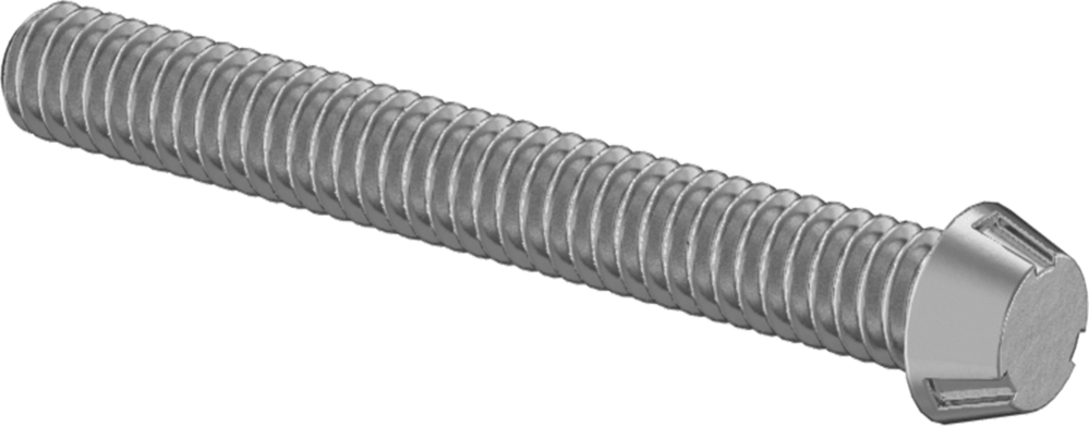 Kurcalamaya Dayanıklı Üç Yivli Yuvarlak Başlı Vidalar, 1/4"-20 Diş Boyutu, 2" Uzunluk
