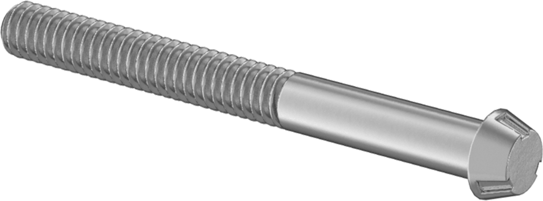 Kurcalamaya Dayanıklı Üç Yivli Yuvarlak Başlı Vidalar, 1/4"-20 Diş Boyutu, 2-1/2" Uzunluk
