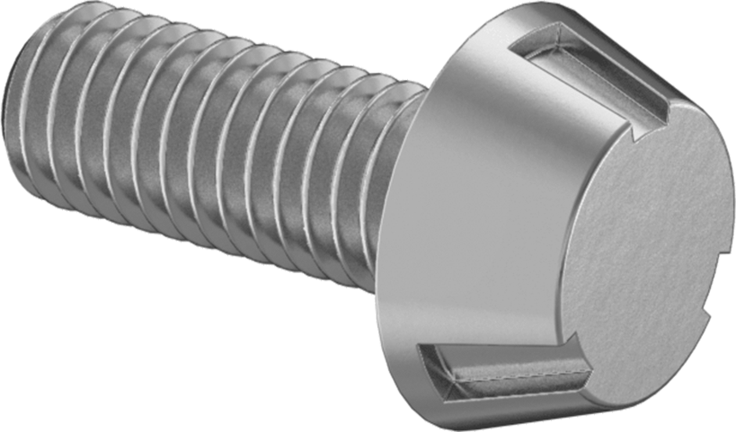 Kurcalamaya Dayanıklı Üç Yivli Yuvarlak Başlı Vidalar, 10-32 Diş Boyutu, 1/2" Uzunluk