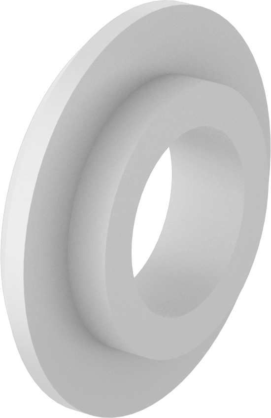 Naylon Düz Kenarlı Yalıtım Manşonu Pulları, 1/4" Vida Boyutu için, 0,12" Toplam Yükseklik, Krem