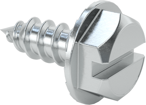 Çinko Kaplı Çelik Tırtıklı Flanşlı Delme Vidaları, Sac Metal için, Numara 6 Boyut, 3/8" Uzunluk