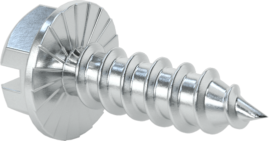 Çinko Kaplı Çelik Tırtıklı Flanşlı Delme Vidaları, Sac Metal için, Numara 7 Boyut, 1/2" Uzunluk