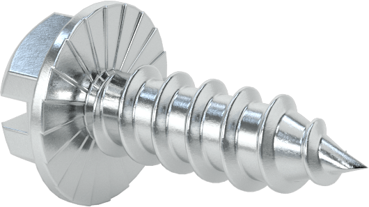 Çinko Kaplı Çelik Tırtıklı Flanşlı Delme Vidaları, Sac Metal için, Numara 8 Boyut, 1/2" Uzunluk
