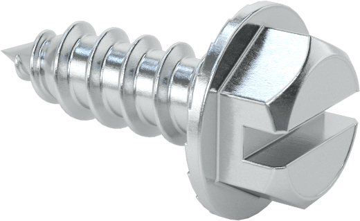 Çinko Kaplı Çelik Tırtıklı Flanşlı Delme Vidaları, Sac Metal için, Numara 8 Boyut, 1/2" Uzunluk