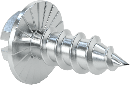 Çinko Kaplı Çelik Tırtıklı Flanşlı Delme Vidaları, Sac Metal için, 10 Numaralı Boyut, 1/2" Uzunluk