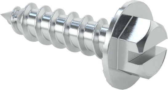Çinko Kaplı Çelik Tırtıklı Flanşlı Delme Vidaları, Sac Metal için, 10 Numaralı Boyut, 3/4" Uzunluk
