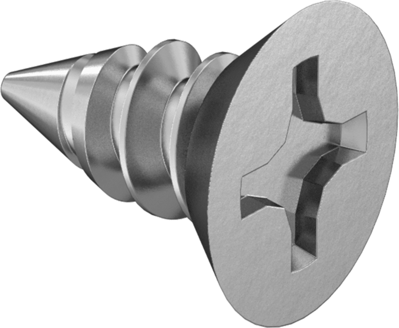 18-8 Paslanmaz Çelik Metal için Phillips Düz Başlı Vidalar, 0 Numaralı Boyut, 1/8" Uzunluk