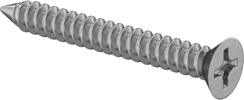 18-8 Paslanmaz Çelik Metal için Phillips Düz Başlı Vidalar, 0 Numaralı Boyut, 1/2" Uzunluk