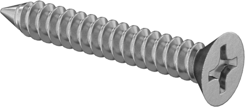 18-8 Paslanmaz Çelik Metal için Phillips Düz Başlı Vidalar, 1 Numaralı Boyut, 1/2" Uzunluk