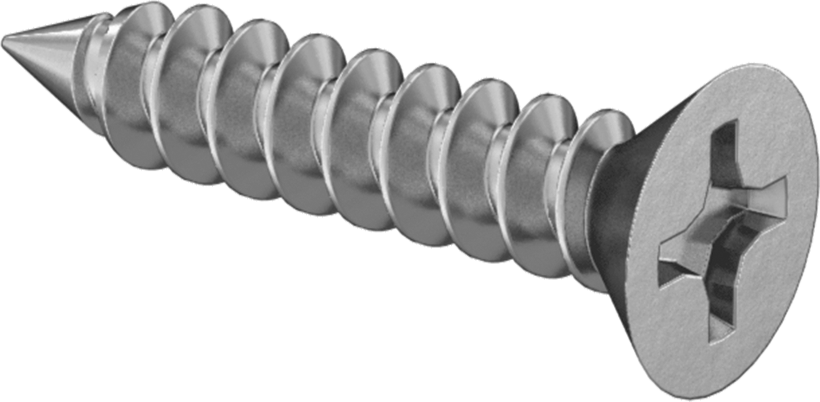 18-8 Paslanmaz Çelik Metal için Phillips Düz Başlı Vidalar, 5 Numara, 5/8" Uzunluk