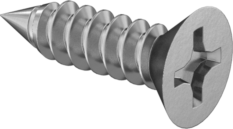 18-8 Paslanmaz Çelik Metal için Phillips Düz Başlı Vidalar, Numara 8 Boyut, 5/8" Uzunluk