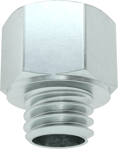 Gres Bağlantı Adaptörü, Düz, M6 x 1,00 mm Erkek x 1/4"-28 UNF Dişi, Çelik