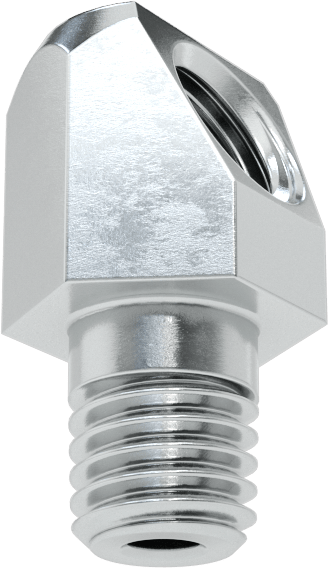 Gres Bağlantı Adaptörü, 65 Derece, 1/4“-28 SAE-LT Erkek x 1/4”-28 UNF Dişi, Çelik