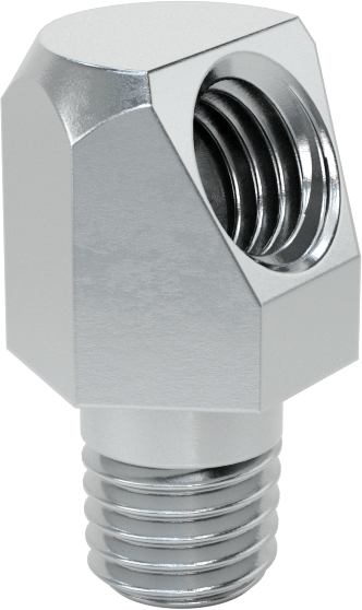 Gres Bağlantı Adaptörü, 65 Derece, 1/4“-28 SAE-LT Erkek x 1/4”-28 UNF Dişi, Çelik