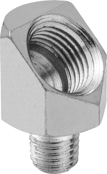 Gres Bağlantı Adaptörü, 45 Derece, 1/4"-28 SAE-LT Erkek x 1/8 NPTF Dişi, Çelik