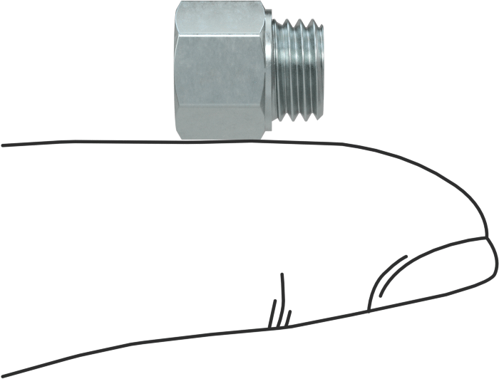 Gres Bağlantı Adaptörü, Düz, M8 x 1,00 mm Erkek x 1/4"-28 UNF Dişi, Çelik