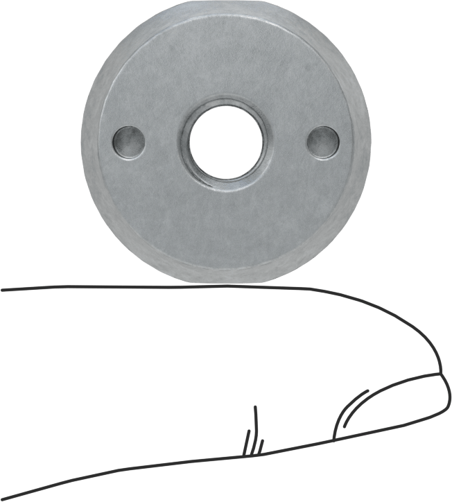 Delikli Anahtar Tahrikli Sabotaj Korumalı Somun, M8 x 1,25 mm Diş Boyutu