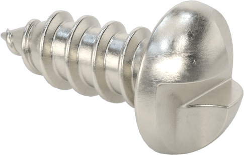 18-8 Paslanmaz Çelik Sac Metal için Tek Yönlü Vidalar, Yuvarlak Baş, Numara 6 Boyut, 3/8" Uzunluk