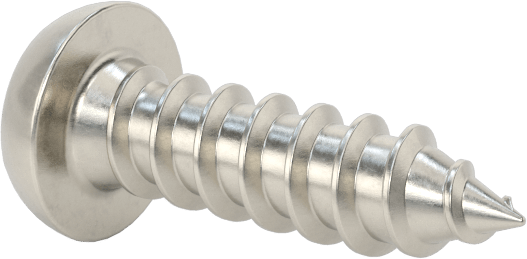 18-8 Paslanmaz Çelik Sac Metal için Tek Yönlü Vidalar, Yuvarlak Başlı, Numara 6 Boyut, 1/2" Uzunluk