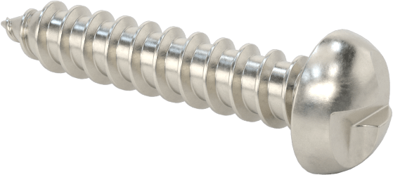 18-8 Paslanmaz Çelik Sac Metal için Tek Yönlü Vidalar, Yuvarlak Başlı, Numara 6 Boyut, 3/4" Uzunluk