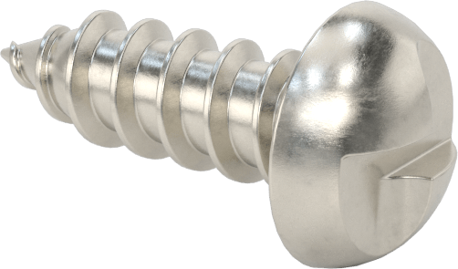 18-8 Paslanmaz Çelik Sac Metal için Tek Yönlü Vidalar, Yuvarlak Başlı, Numara 8 Boyut, 1/2" Uzunluk