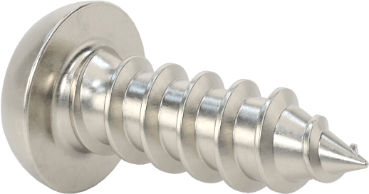 18-8 Paslanmaz Çelik Sac Metal için Tek Yönlü Vidalar, Yuvarlak Başlı, Numara 8 Boyut, 1/2" Uzunluk