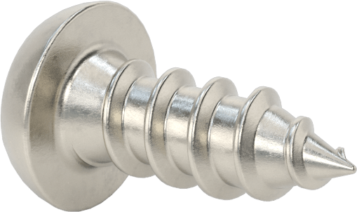18-8 Paslanmaz Çelik Sac Metal için Tek Yönlü Vidalar, Yuvarlak Başlı, 10 Numaralı Boyut, 1/2" Uzunluk
