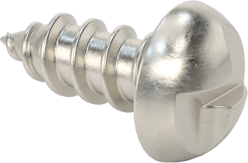 18-8 Paslanmaz Çelik Sac Metal için Tek Yönlü Vidalar, Yuvarlak Başlı, 10 Numaralı Boyut, 1/2" Uzunluk
