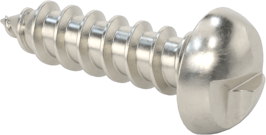 18-8 Paslanmaz Çelik Sac Metal için Tek Yönlü Vidalar, Yuvarlak Başlı, 10 Numaralı Boyut, 3/4" Uzunluk