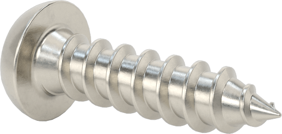 18-8 Paslanmaz Çelik Sac Metal için Tek Yönlü Vidalar, Yuvarlak Başlı, 10 Numaralı Boyut, 3/4" Uzunluk