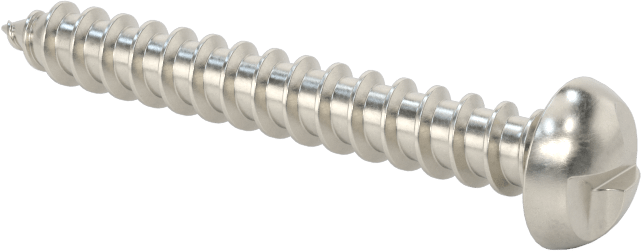 18-8 Paslanmaz Çelik Sac Metal için Tek Yönlü Vidalar, Yuvarlak Başlı, 10 Numaralı Boyut, 1-1/2" Uzunluk