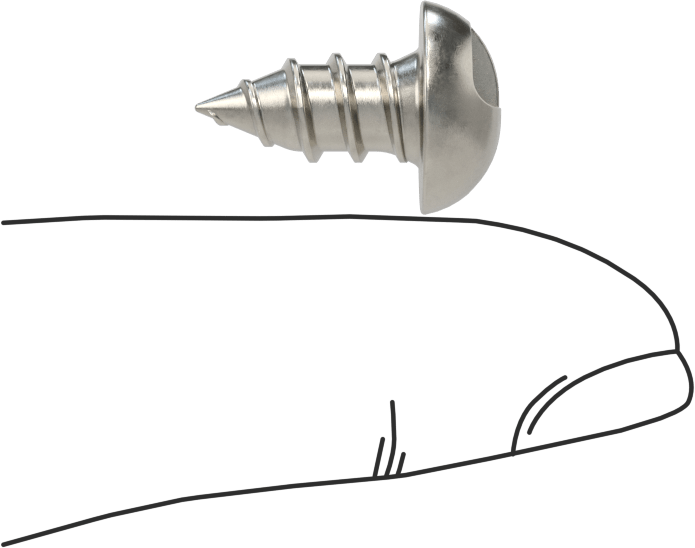 18-8 Paslanmaz Çelik Sac Metal için Tek Yönlü Vidalar, Yuvarlak Başlı, 14 Numaralı Boyut, 1/2" Uzunluk