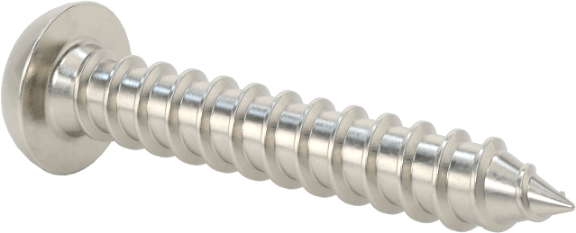 18-8 Paslanmaz Çelik Sac Metal için Tek Yönlü Vidalar, Yuvarlak Başlı, 14 Numaralı Boyut, 1-1/2" Uzunluk