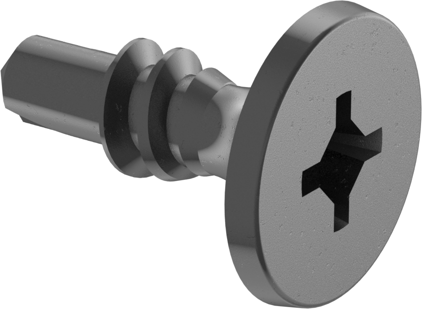 Metal Çerçeve için Alçıpan Vida Delme, Siyah Fosfatlı Çelik, Numara 8 Boyut, 1/2" Uzunluk