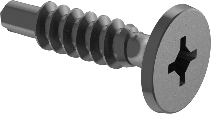 Metal Çerçeve için Alçıpan Vida Delme, Siyah Fosfatlı Çelik, Numara 8 Boyut, 3/4" Uzunluk