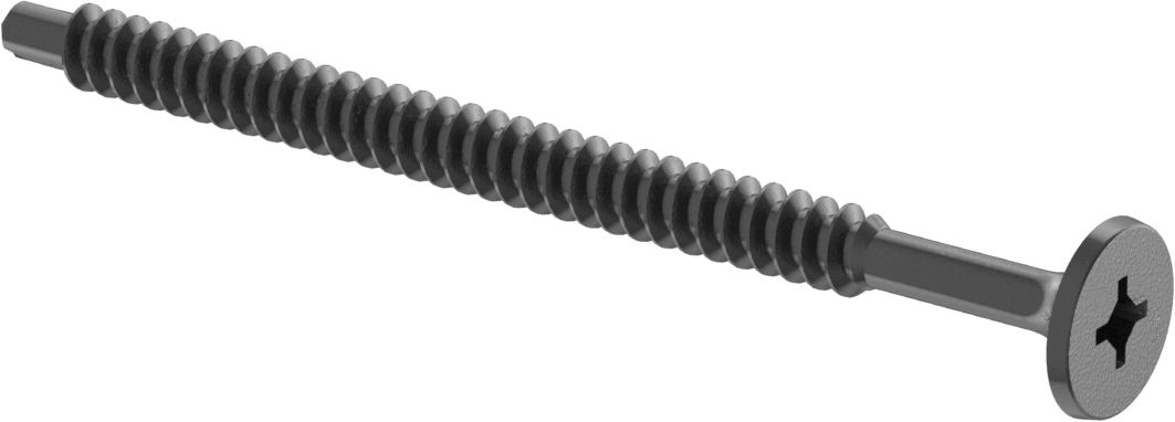 Metal Çerçeve için Alçıpan Vida Delme, Siyah Fosfatlı Çelik, Numara 8 Boyut, 2-1/2" Uzunluk