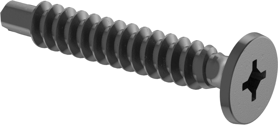 Metal Çerçeve için Alçıpan Vida Delme, Siyah Fosfatlı Çelik, 10 Numaralı Boyut, 1-1/4" Uzunluk