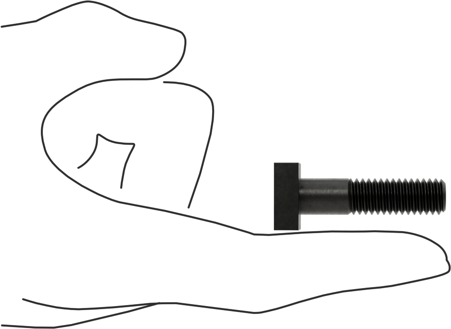 Siyah Oksit Çelik Yuvarlak Boyunlu T-Yuvası Cıvatası, 3/8" Geniş Yivli, 1-1/2" Uzunluk, 3/8"-16 Diş Boyutu