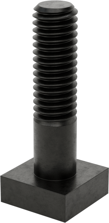 Siyah Oksit Çelik Yuvarlak Boyunlu T-Yuvası Cıvatası, 3/8" Geniş Yivli, 1-1/2" Uzunluk, 3/8"-16 Diş Boyutu