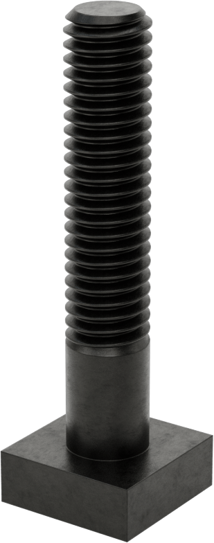 Siyah Oksit Çelik Yuvarlak Boyunlu T-Yuvası Cıvatası, 3/8" Geniş Yivli, 2" Uzunluk, 3/8"-16 Diş Boyutu