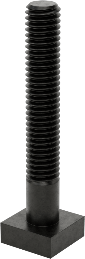 Siyah Oksit Çelik Yuvarlak Boyunlu T-Yuvası Cıvatası, 3/8" Geniş Yivli, 2-1/2" Uzunluk, 3/8"-16 Diş Boyutu