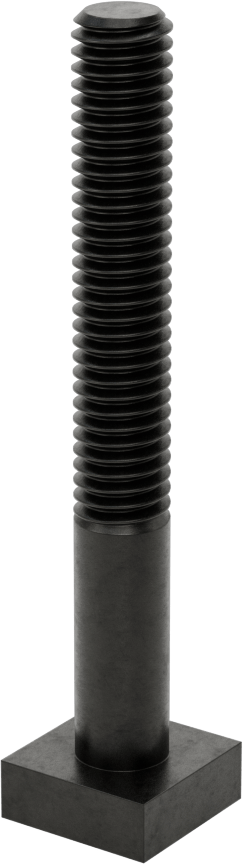 Siyah Oksit Çelik Yuvarlak Boyunlu T-Yuvası Cıvatası, 3/8" Geniş Yivli, 3" Uzunluk, 3/8"-16 Diş Boyutu