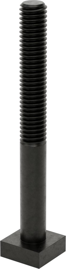 Siyah Oksit Çelik Yuvarlak Boyunlu T-Yuvası Cıvatası, 3/8" Geniş Yivli, 3-1/2" Uzunluk, 3/8"-16 Diş Boyutu