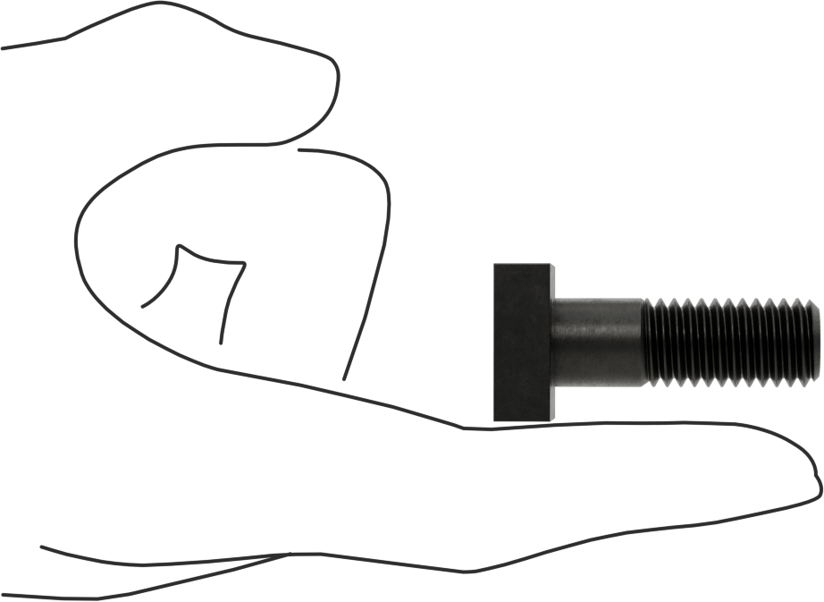 Siyah Oksit Çelik Yuvarlak Boyunlu T-Yuvası Cıvatası, 1/2" Geniş Yiv için, 1-1/2" Uzunluk, 1/2"-13 Diş Boyutu