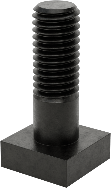 Siyah Oksit Çelik Yuvarlak Boyunlu T-Yuvası Cıvatası, 1/2" Geniş Yiv için, 1-1/2" Uzunluk, 1/2"-13 Diş Boyutu