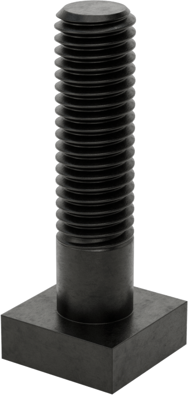 Siyah Oksit Çelik Yuvarlak Boyunlu T-Yuvası Cıvatası, 1/2" Geniş Yiv için, 2" Uzunluk, 1/2"-13 Diş Boyutu