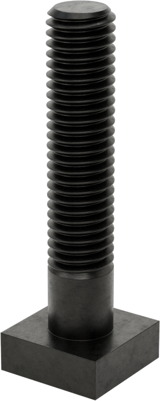 Siyah Oksit Çelik Yuvarlak Boyunlu T-Yuvası Cıvatası, 1/2" Geniş Yiv için, 2-1/2" Uzunluk, 1/2"-13 Diş Boyutu